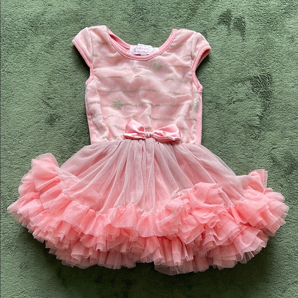 Popatu Ruffled Mesh Dress NWOT